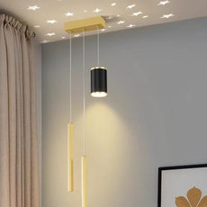Art Deco Pendelleuchte Metall Gold Wohnzimmer