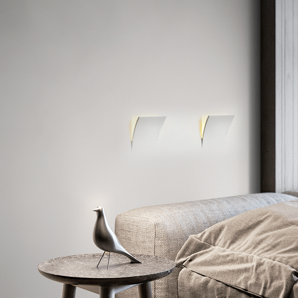 Art Deco Wandlampe Metall Weiß Wohnzimmer