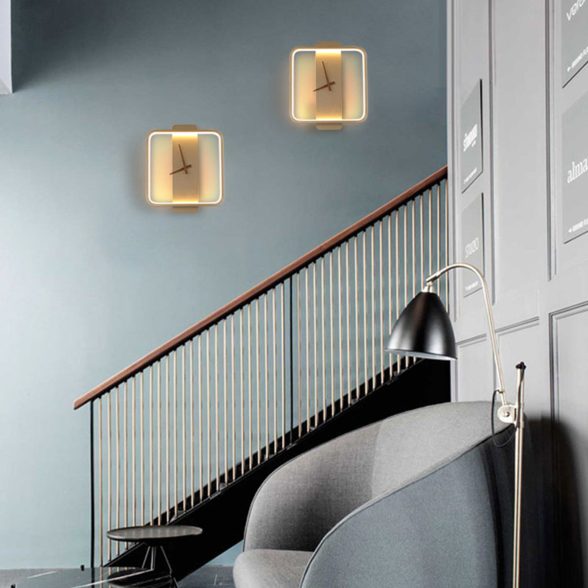 Modern Wandleuchte Metall/Acryl Schwarz/Gold Wohnzimmer