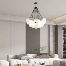 Modern Pendelleuchte LED Kugel Schwarz/Gold Glas Wohnzimmer