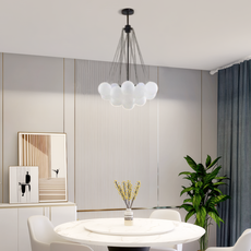 Modern Pendelleuchte LED Kugel Schwarz/Gold Glas Wohnzimmer