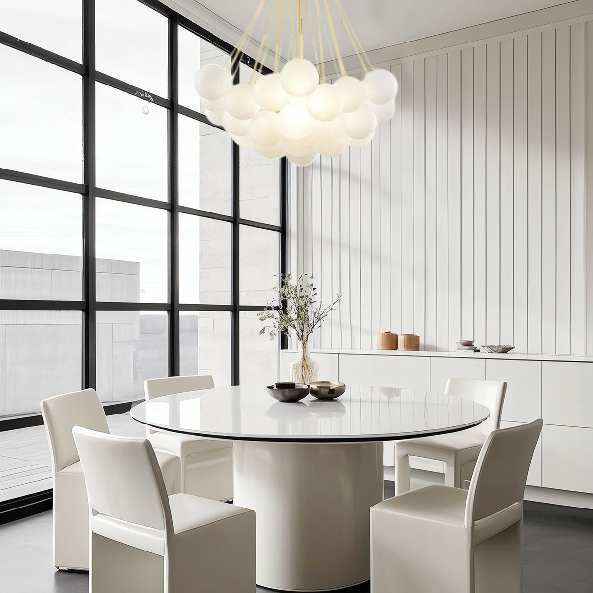 Modern Pendelleuchte LED Kugel Schwarz/Gold Glas Wohnzimmer