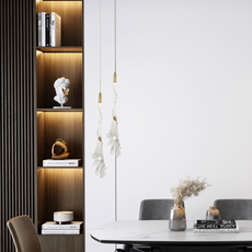 Modern Pendelleuchte LED Blattform Glas Metall Weiß Esszimmer