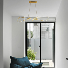 Minimalistisch Pendelleuchte LED Schleife Schwarz/Gold Esszimmer