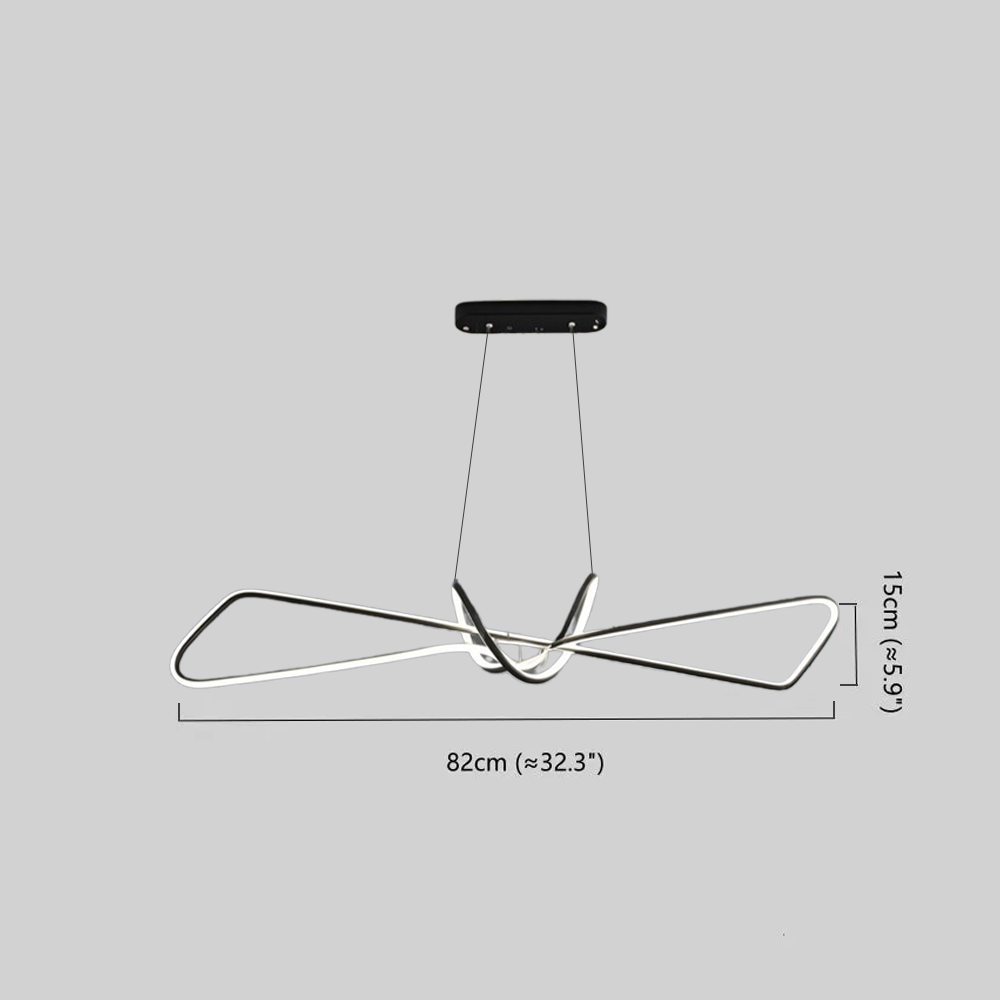 Minimalistisch Pendelleuchte LED Schleife Schwarz/Gold Esszimmer