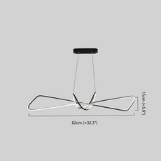 Minimalistisch Pendelleuchte LED Schleife Schwarz/Gold Esszimmer