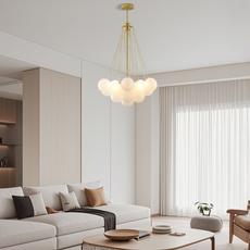 Modern Pendelleuchte LED Kugel Schwarz/Gold Glas Wohnzimmer