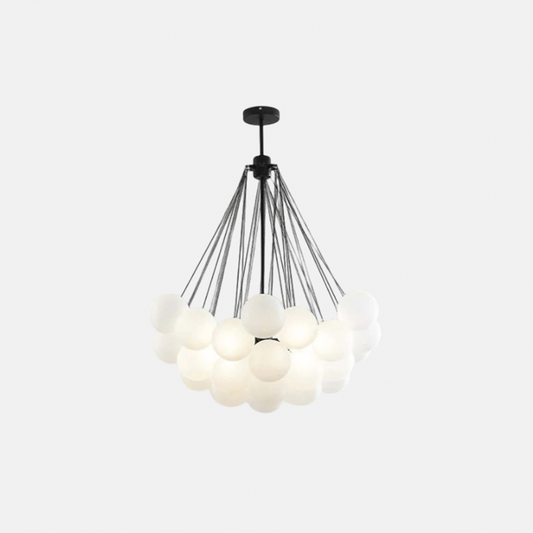 Modern Pendelleuchte LED Kugel Schwarz/Gold Glas Wohnzimmer