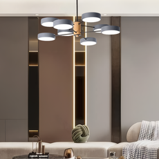 Morandi Kronleuchter LED Geometrische 3 Farben Metall/Holz Wohnzimmer