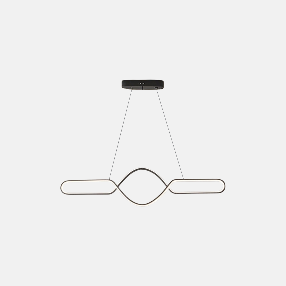 Minimalistisch Pendelleuchte LED Linear Schwarz Metall  Esszimmer