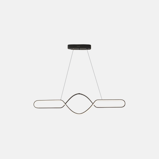 Minimalistisch Pendelleuchte LED Linear Schwarz Metall  Esszimmer