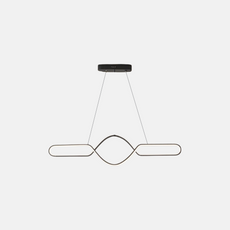 Minimalistisch Pendelleuchte LED Linear Schwarz Metall  Esszimmer