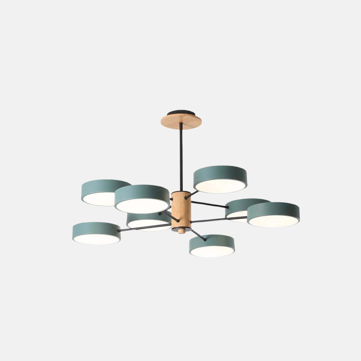 Morandi Kronleuchter LED Geometrische 3 Farben Metall/Holz Wohnzimmer