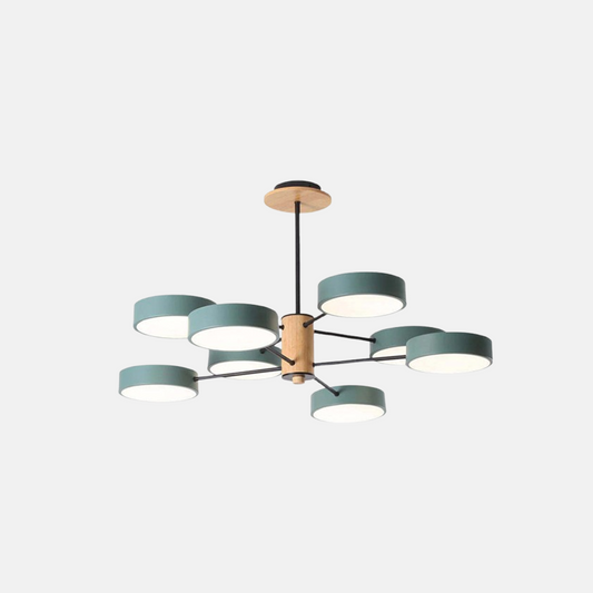 Morandi Kronleuchter LED Geometrische 3 Farben Metall/Holz Wohnzimmer
