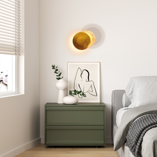 Nordic Mond Wandleuchte LED Gold/Roter Bronzer Metall -ideal fer Schlafzimmer
