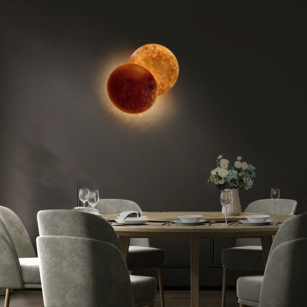 Nordic Mond Wandleuchte LED Gold/Roter Bronzer Metall -ideal fer Esszimmer mit Sanfte Beleuchtung