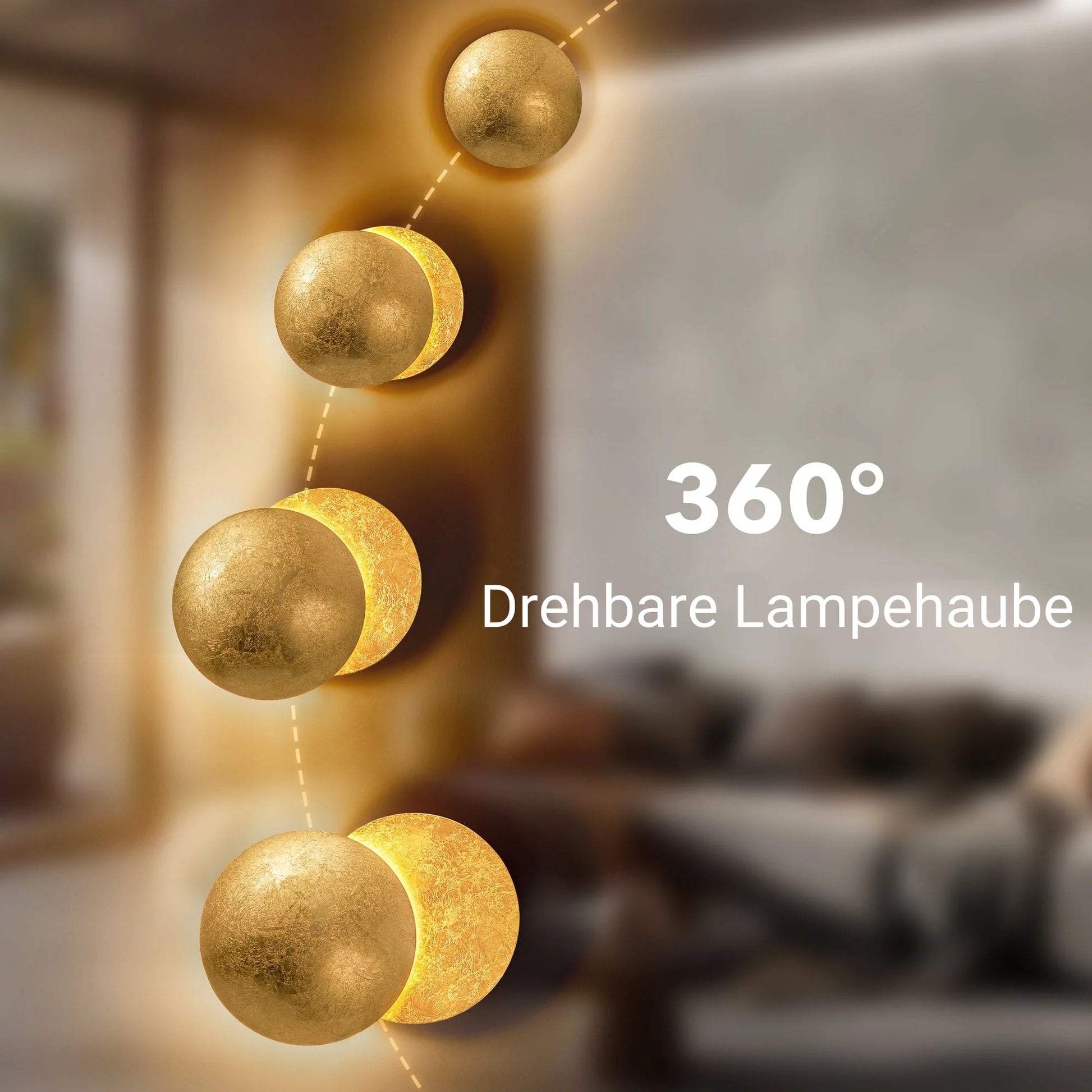 Nordic Mond Wandleuchte LED -360°
Drehbare Lampehaube