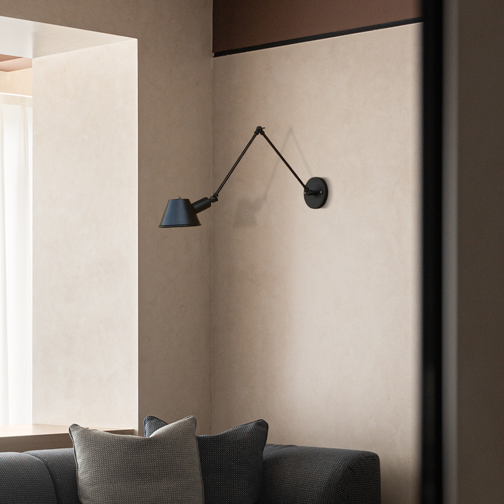 Wandlampe LED Kappenförmig Schwarz Metall Wohnzimmer