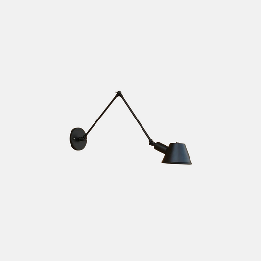 Vintage Wandlampe LED Kappenförmig Schwarz Metall Arbeitzimmer