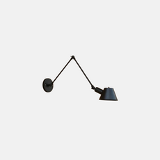 Vintage Wandlampe LED Kappenförmig Schwarz Metall Arbeitzimmer