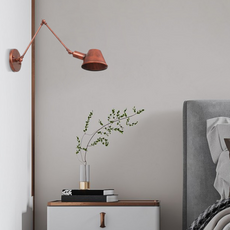 Vintage Wandlampe LED Kappenförmig Rost Metall im Schlafzimmer