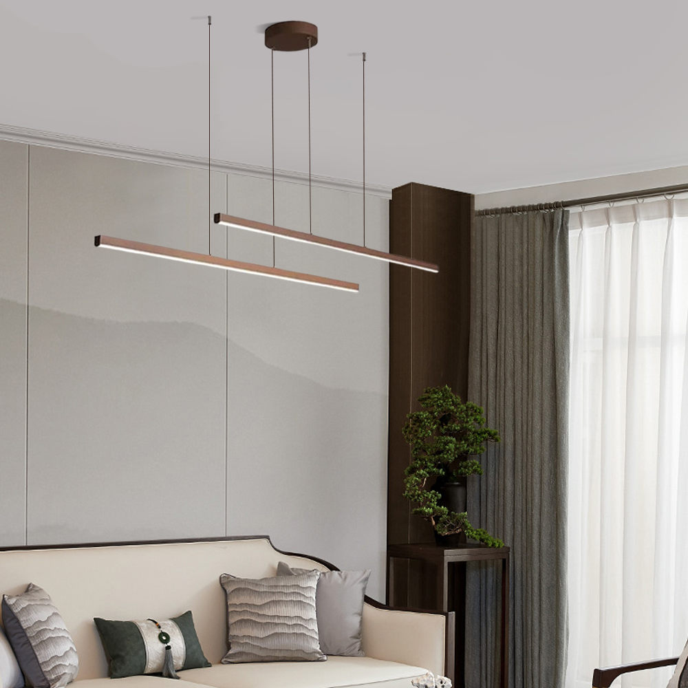 Modern Pendelleuchte LED Linear Braun Esszimmer
