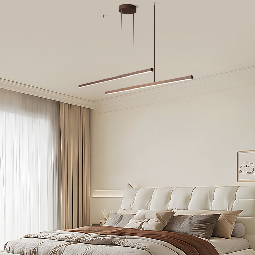 Modern Pendelleuchte LED Linear Braun Esszimmer
