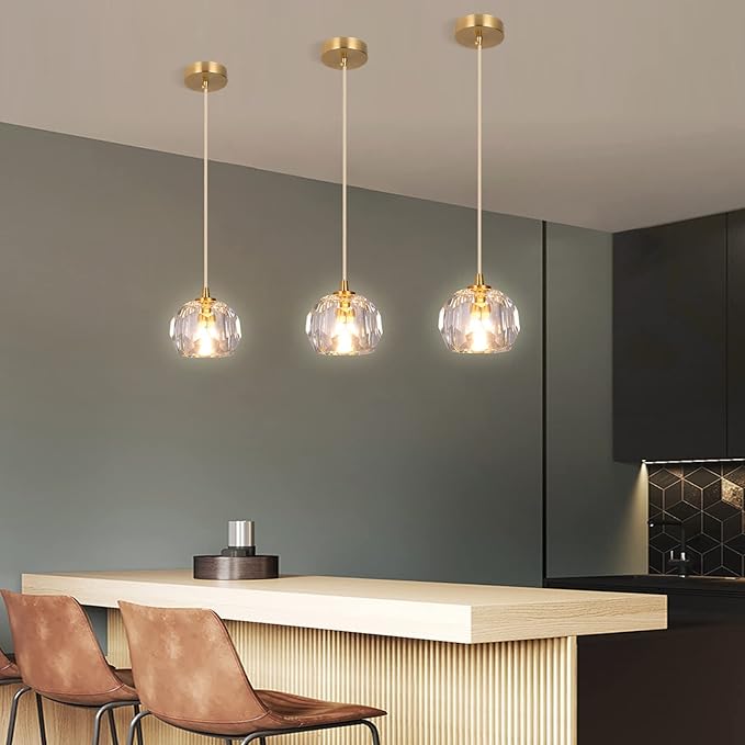 Nordisch Pendelleuchte Acryl Gold Schlafzimmer