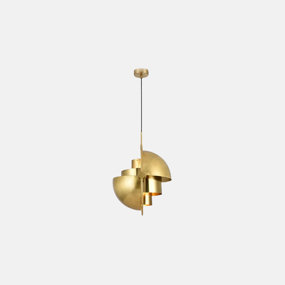 Retro Pendelleuchte LED Metall Halbkugel Gold 