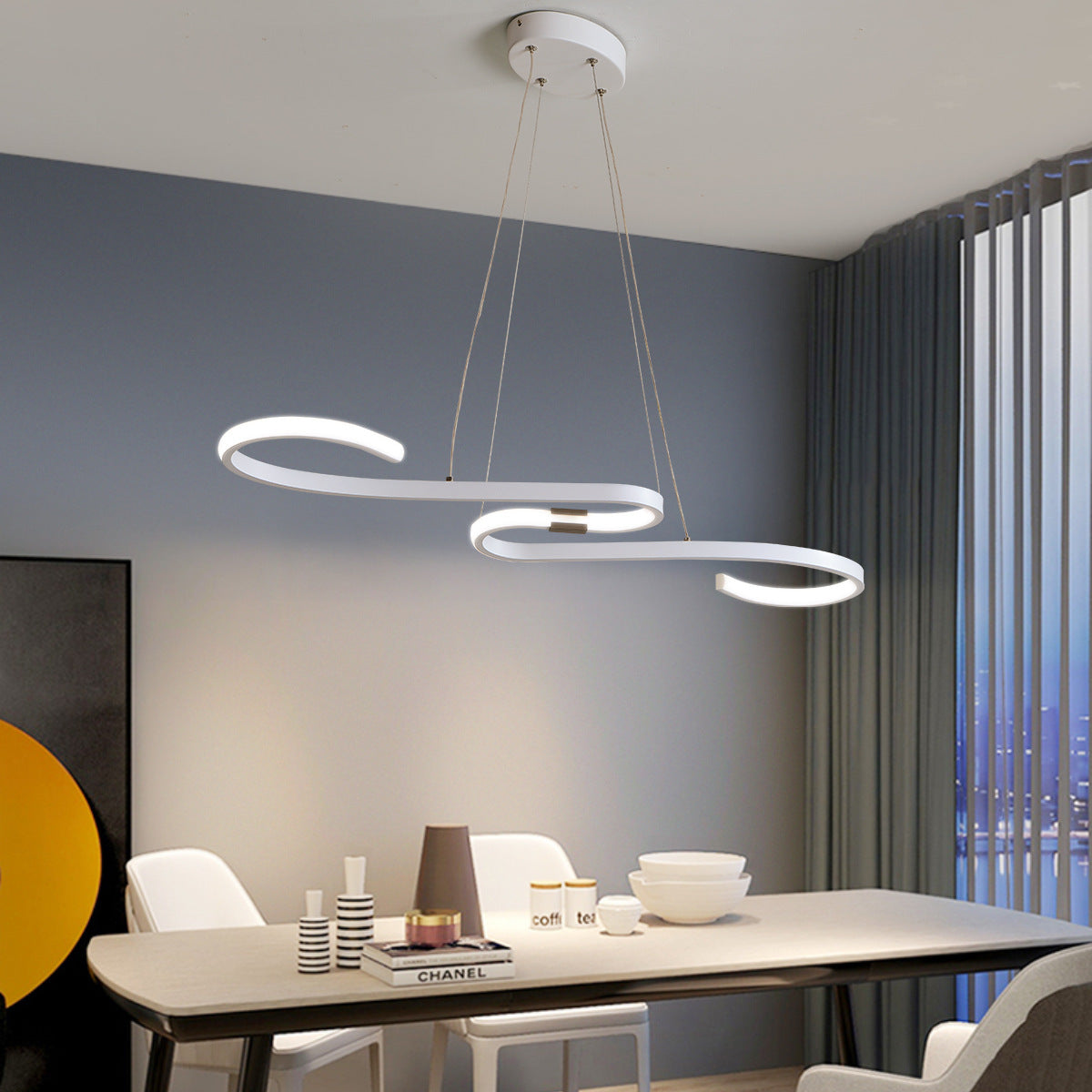 Art Deco Pendelleuchte Metall Schwarz Esszimmer