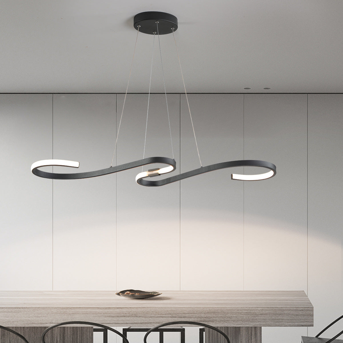 Art Deco Pendelleuchte Metall Schwarz Esszimmer