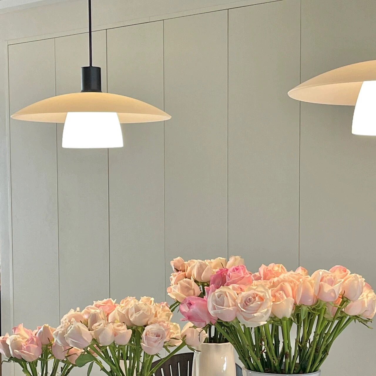 Nordic Pendelleuchte Metall Weiß Wohnzimmer