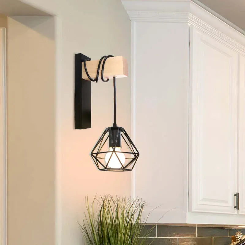 Industriell Wandlampe Metall Schwarz Hof