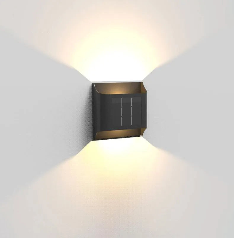 Außenwandleuchte LED Solar Metall Schwarz Garten Terrasse Flur