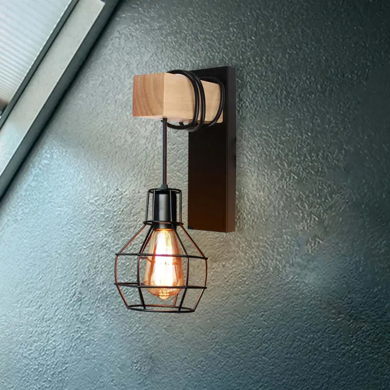 Industriell Wandlampe Metall Schwarz Hof