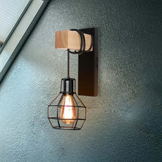 Industriell Wandlampe Metall Schwarz Hof