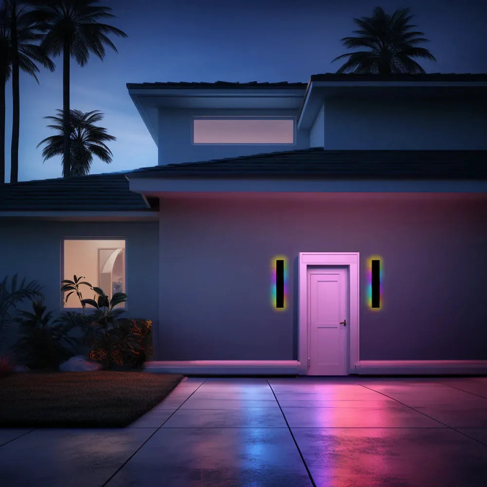 Minimalistisch Außenwandleuchte LED Metall Linear Schwarz Garten