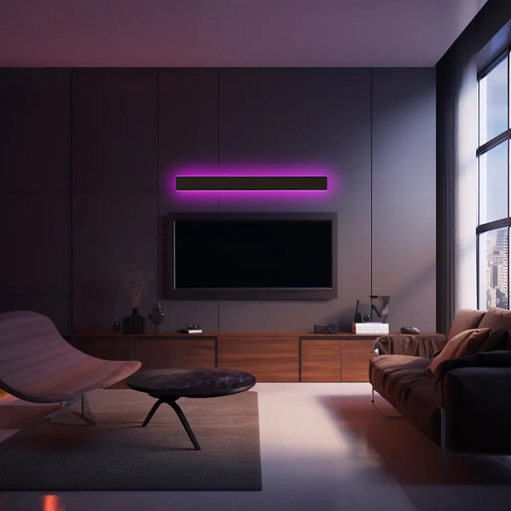 Minimalistisch Außenwandleuchte LED Metall Linear Schwarz Garten