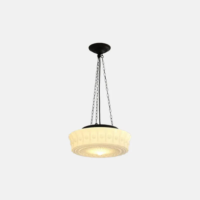 Modern Rund Beige/Weiß Pendelleuchte Metall Glas Schlafzimmer
