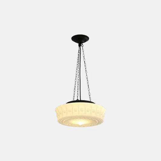 Modern Rund Beige/Weiß Pendelleuchte Metall Glas Schlafzimmer