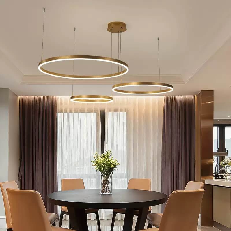 Mittelmeer Pendelleuchte Metall Gold Esszimmer