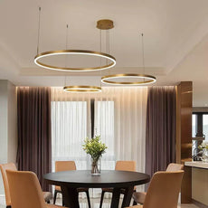 Mittelmeer Pendelleuchte Metall Gold Esszimmer