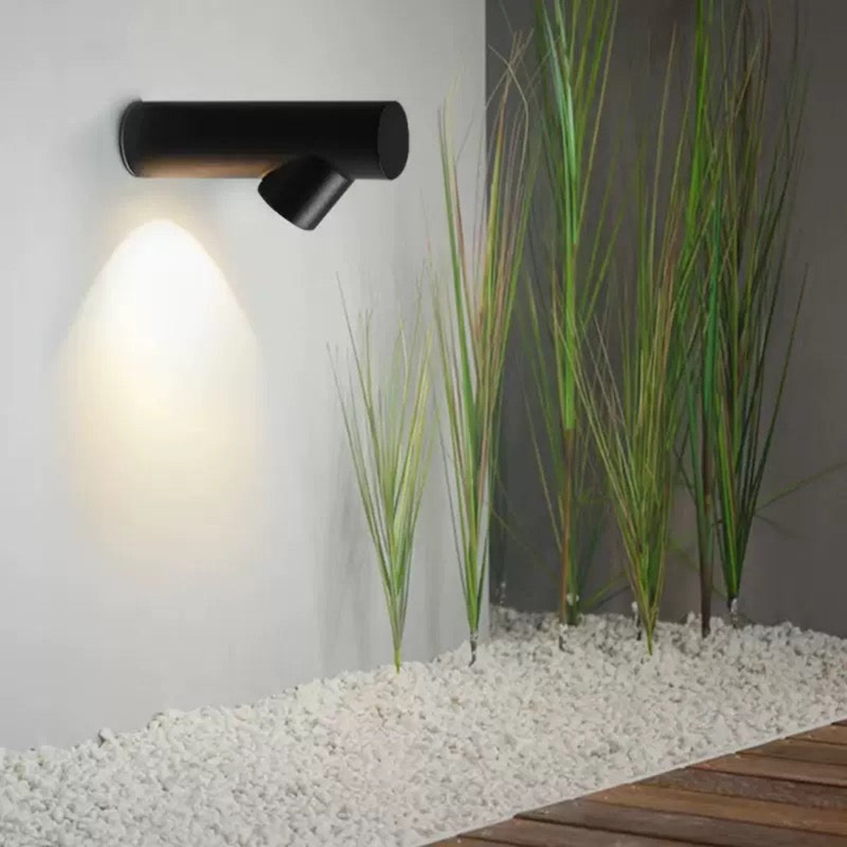Modern Wandlampe Metall Weiß Treppenhaus