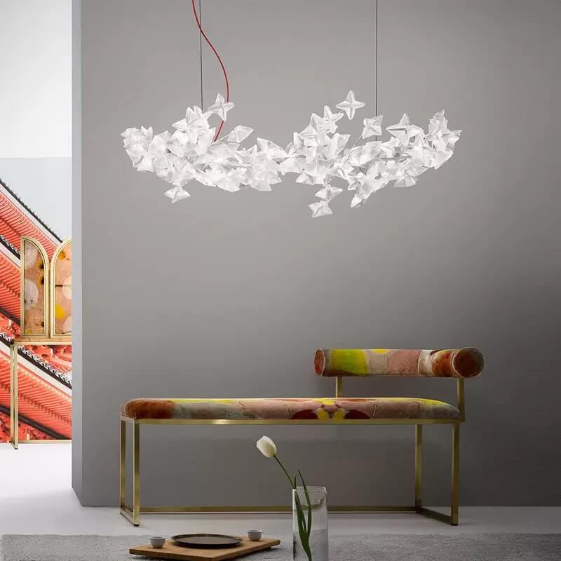 Designer Acryl Silber Kronleuchter Wohnzimmer