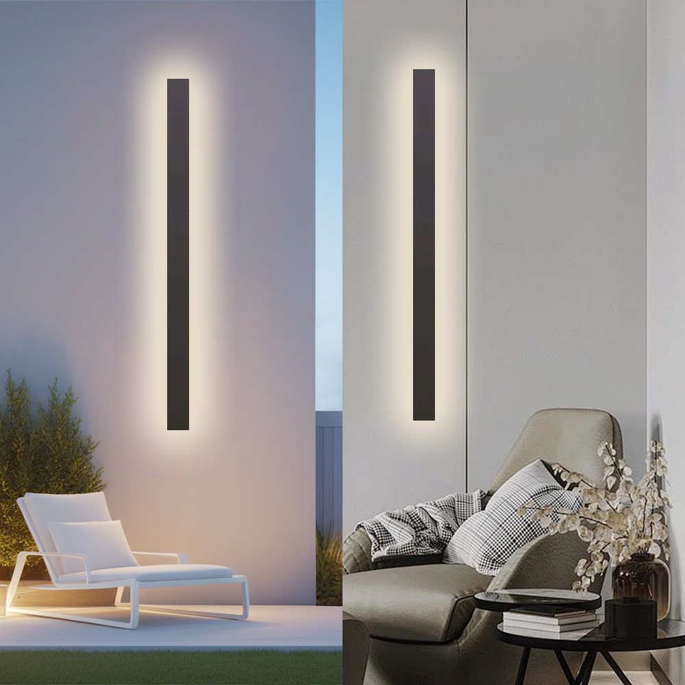 Modern Außenwandleuchte LED Linear Schwarz Garten