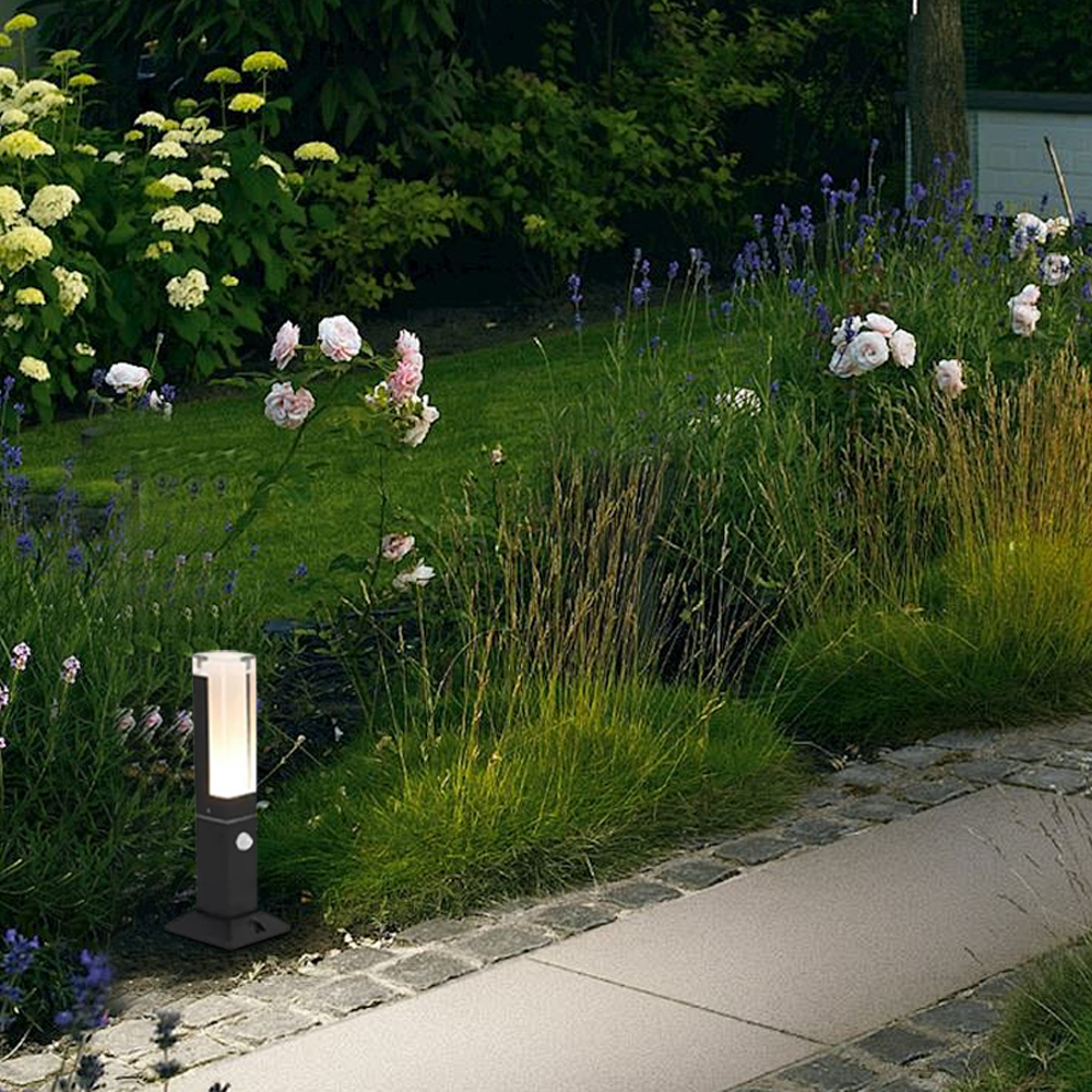 Modern Außenwegeleuchte LED Sensor Schwarz Sensor Garten/Straßenrand