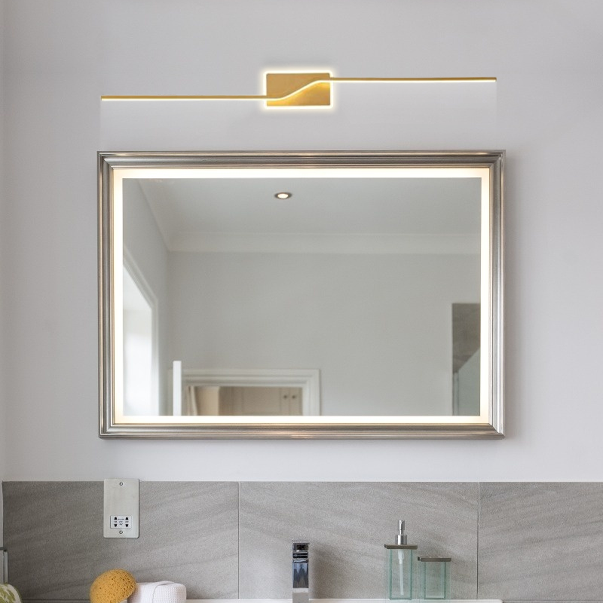 Modern Wandlampe Metall Kieselgel Gold Badezimmer