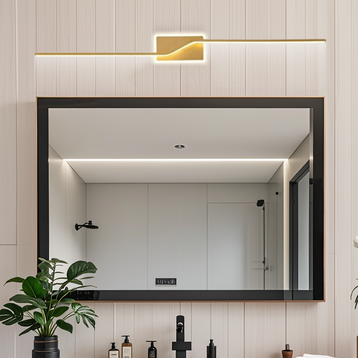 Modern Wandlampe Metall Kieselgel Gold Badezimmer