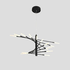 Industrial Pendelleuchte LED Feuerwerkspirale Gold Esszimmer