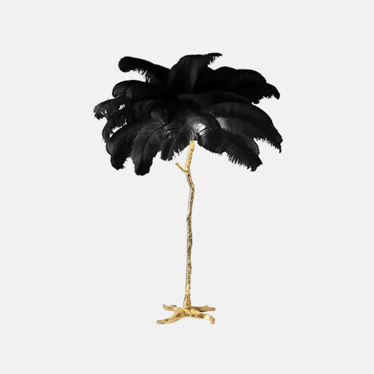Schwarze Feder-Stehlampe, geeignet für das Wohnzimmer